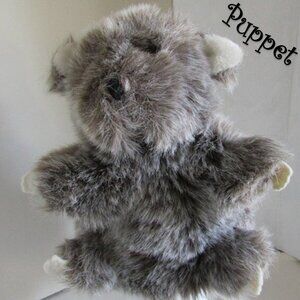 WEST GERMANY VINTAGE PUPPET 9" tall GRAY WHITE BROWN quality fur PLUSH